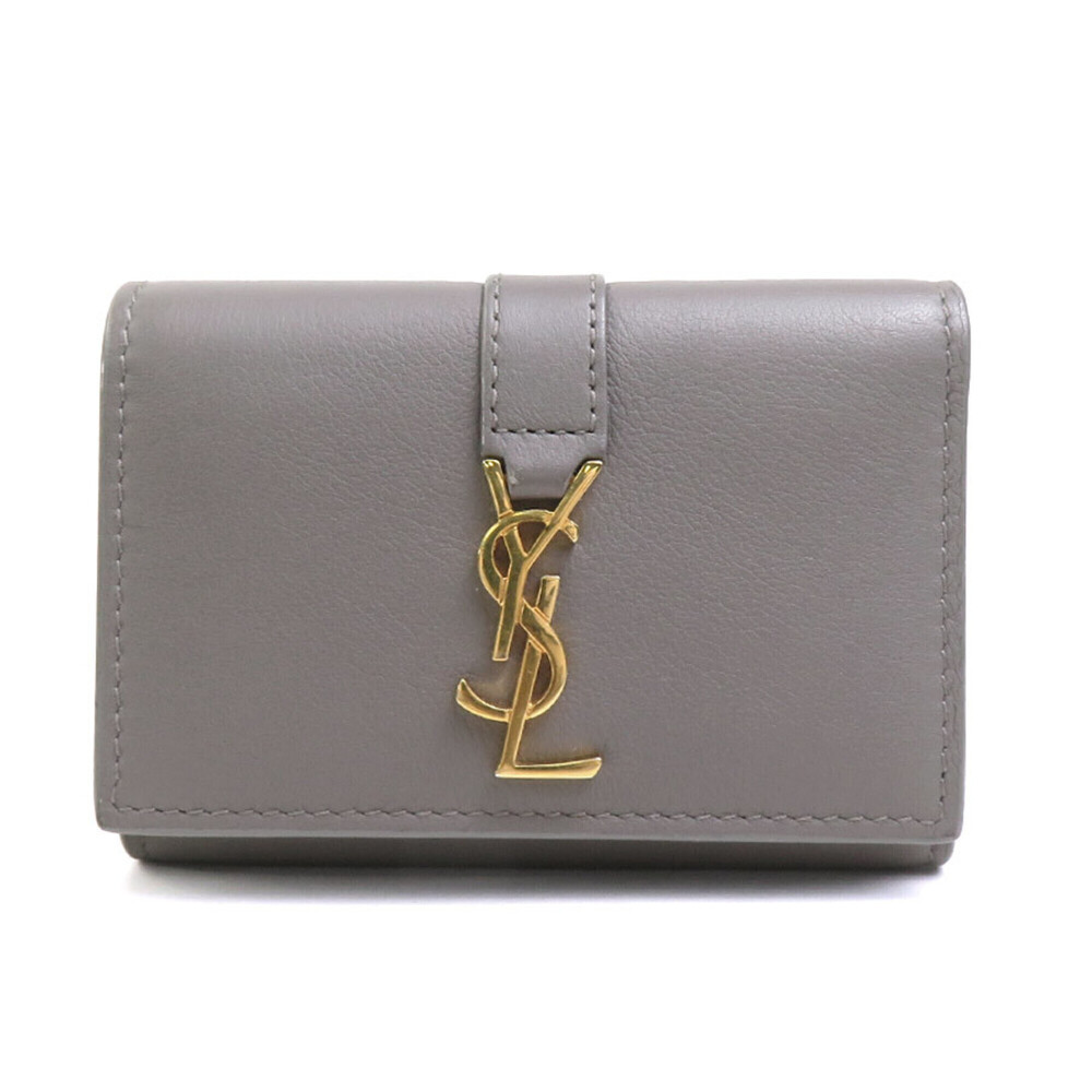 Saint Laurent key case, leather, gray, women's, 438963 r11438a
